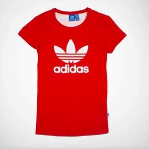 Adidas Originals Trefoil Fitted Tee Womens Med. Bright Red